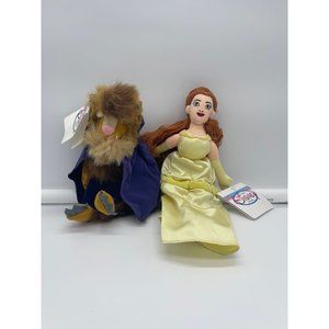 Disney Store Beauty and the Beast Plush Bean Bag Dolls New NWT
